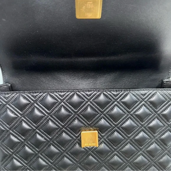 Tory Burch Black Quilted Shoulder Bag & Tory Burch Fleming Slim Wallet - Picture 9 of 16
